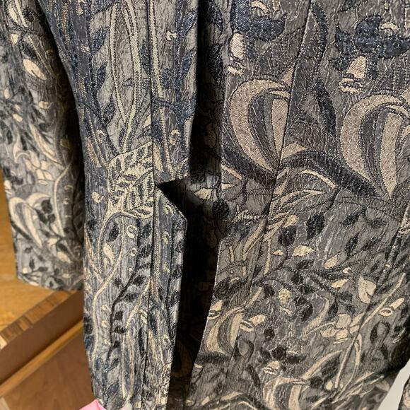 Kasper Size 12 2-Piece Dress Suit w/ Blazer Jacket Floral Jacquard Gold Brown - Picture 9 of 12